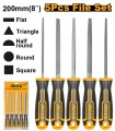 Juego 5 Limas 5X8" L200mm
