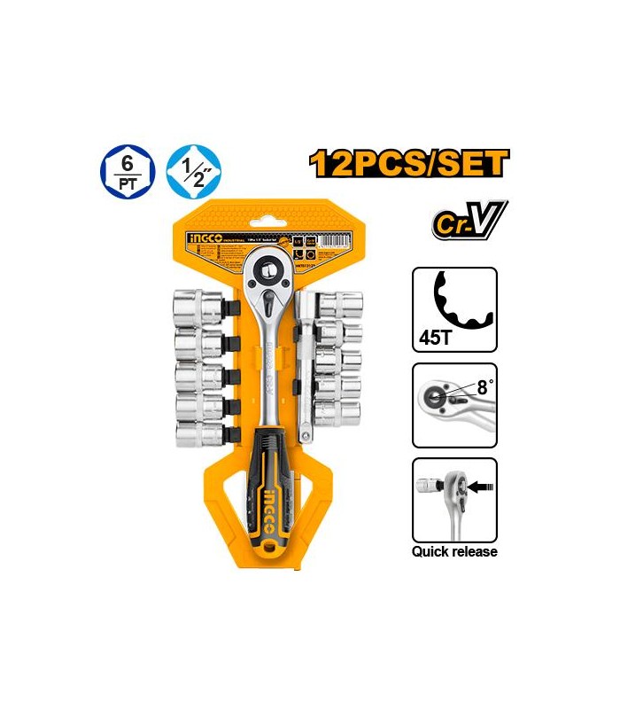 Juego de Vasos 12 Piezas Llave Crique 1/2"