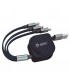 Cable cargador retáctil 3 en 1 (USB Tipo C, conector Lightning y Micro USB Tipo C)