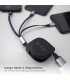 Cable cargador retáctil 3 en 1 (USB Tipo C, conector Lightning y Micro USB Tipo C)