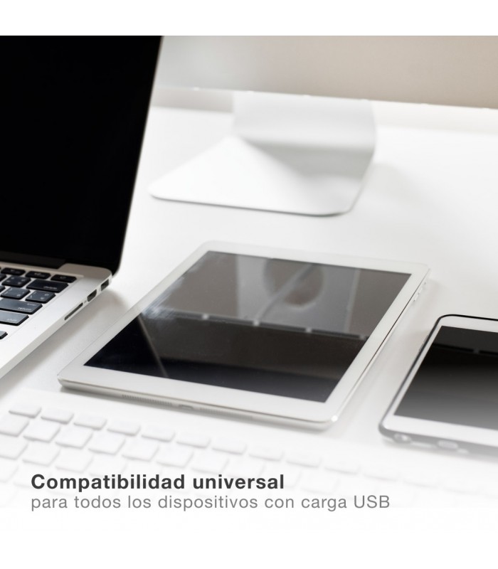 Cable cargador retáctil 3 en 1 (USB Tipo C, conector Lightning y Micro USB Tipo C)
