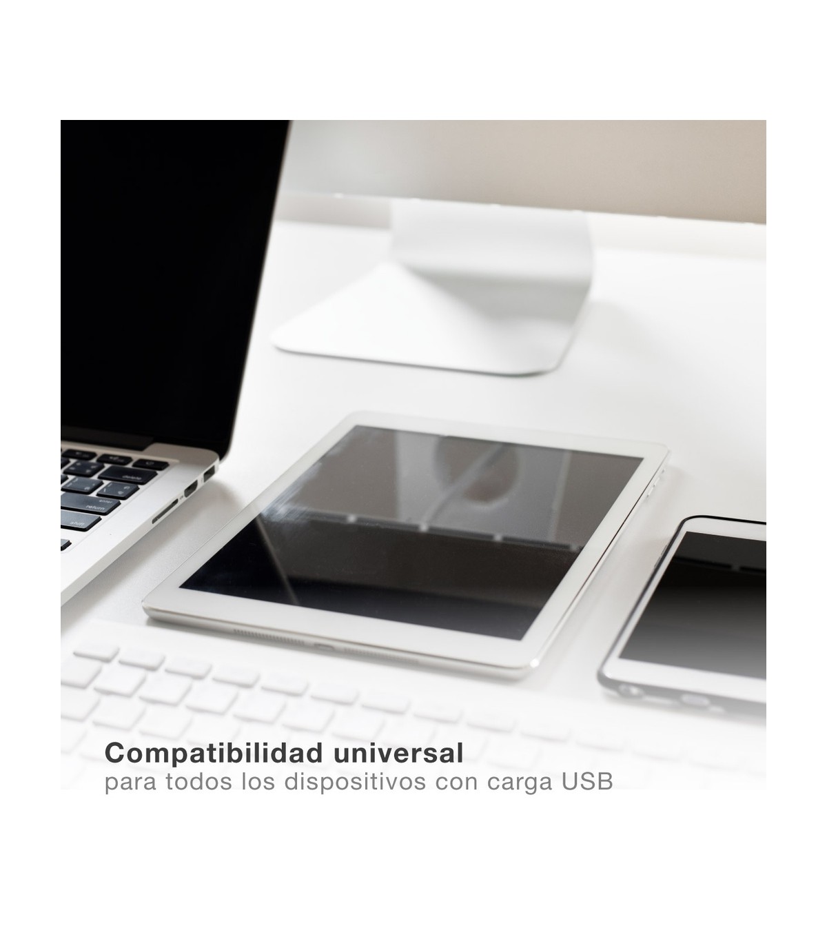 Cable cargador retáctil 3 en 1 (USB Tipo C, conector Lightning y Micro USB Tipo C)