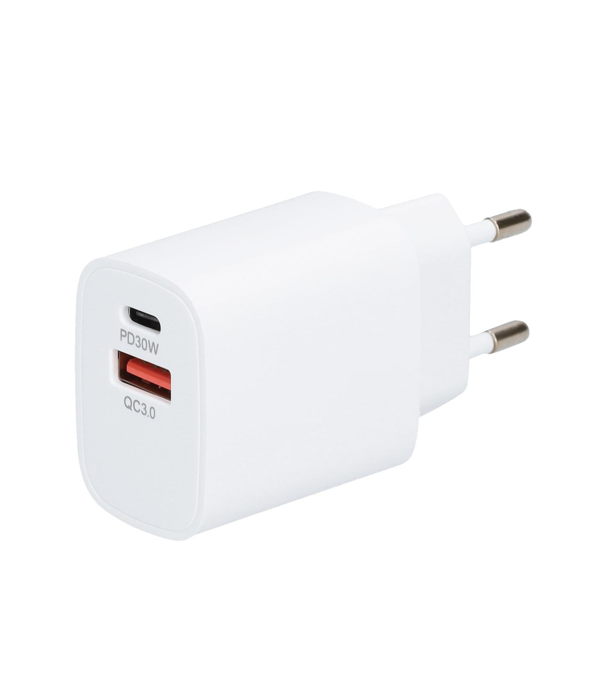 Cargador 230V A GaN USB Tipo C + A 5V/3A 30W