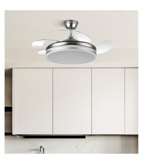 Ventilador Bayomo DC 59W 6980Lm 4 Aspas Níquel CCT