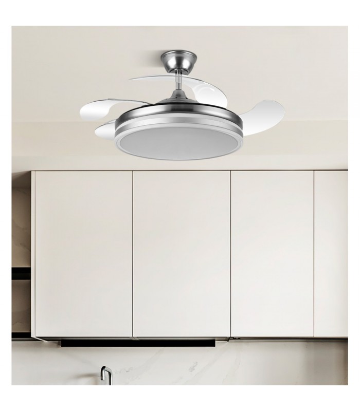 Ventilador Bayomo DC 59W 6980Lm 4 Aspas Níquel CCT