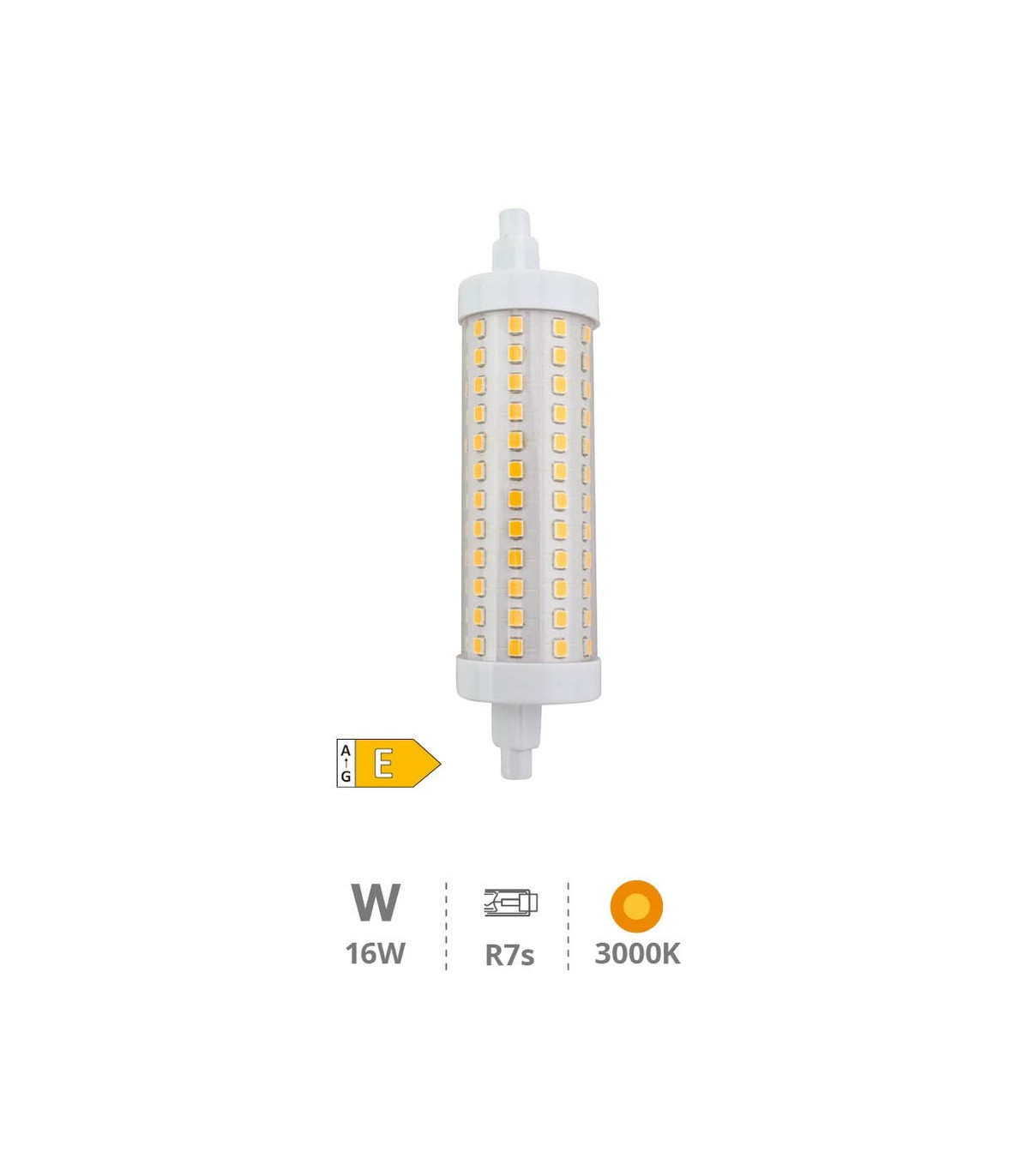Bombilla Led R7S 16W 118mm 2.100LM IP20
