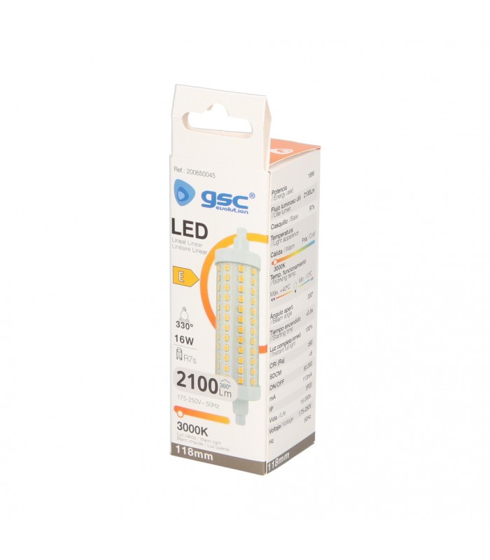 Bombilla Led R7S 16W 118mm 2.100LM IP20