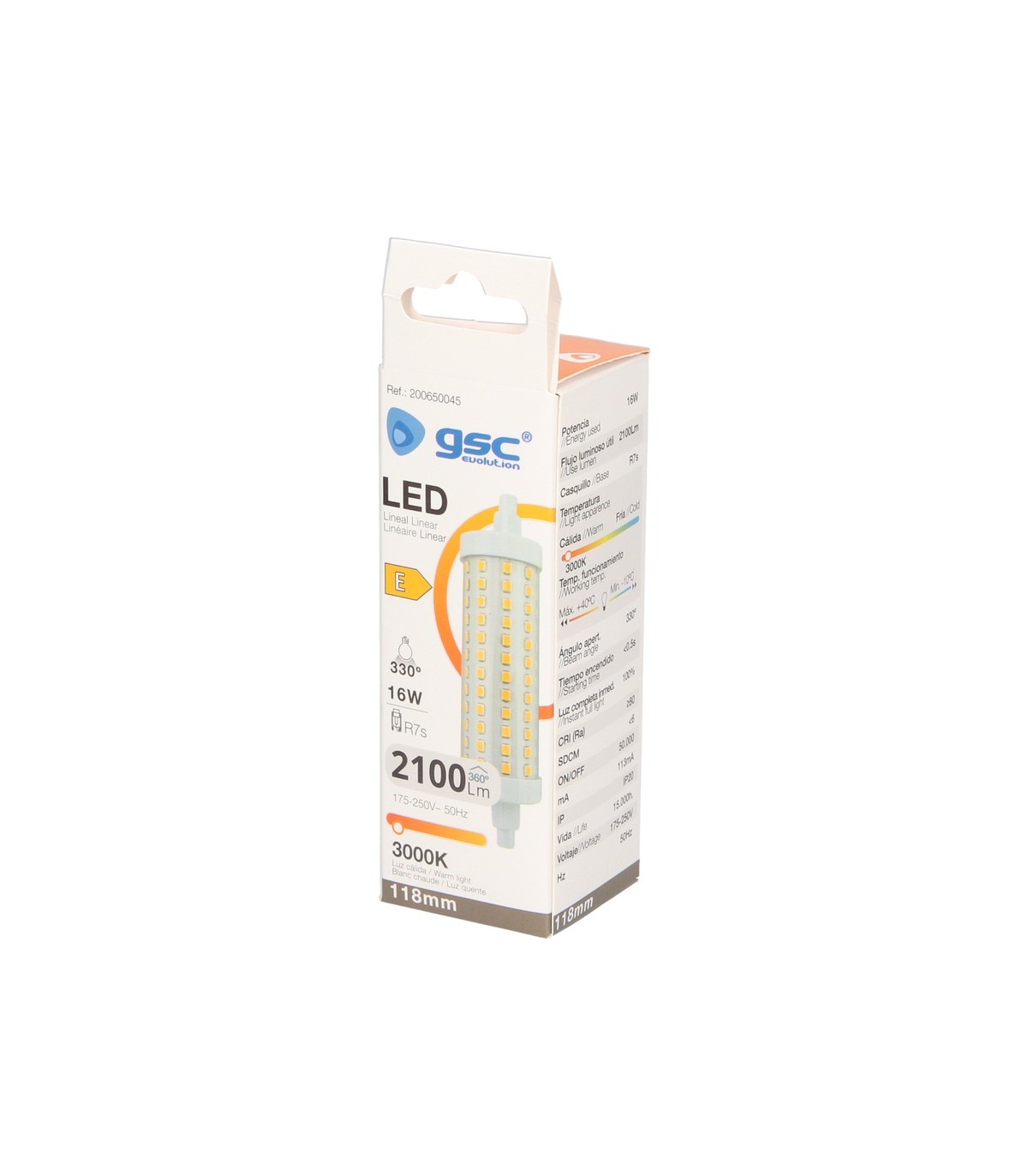 Bombilla Led R7S 16W 118mm 2.100LM IP20
