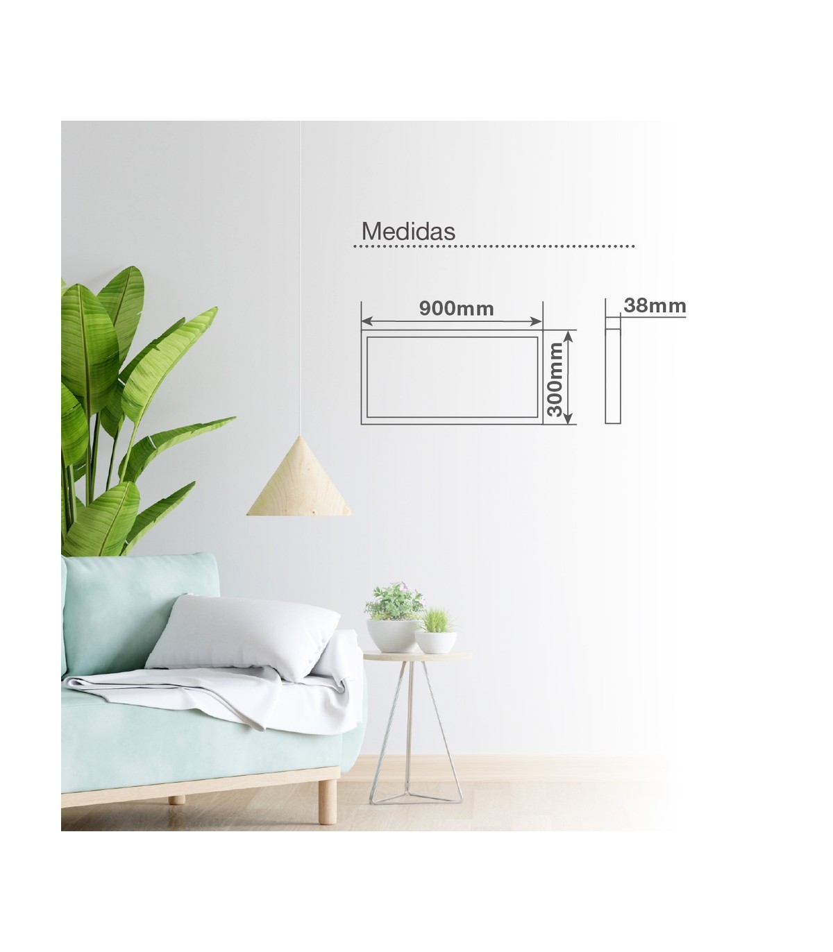Plafón Superficie 36W 3600Lm 90x30cm Blanco