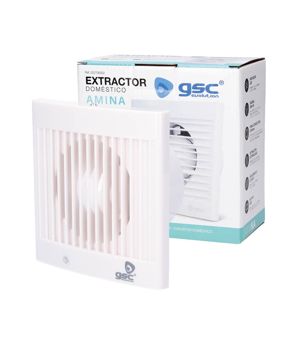 Extractor AMINA 15W Ø100mm Caudal 71M3/H 230V