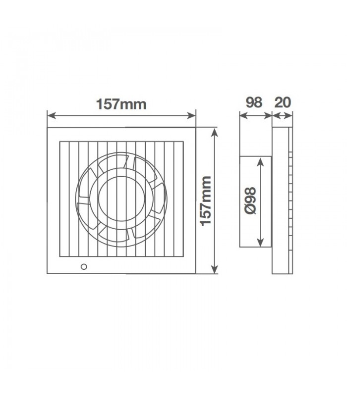 Extractor AMINA 15W Ø100mm Caudal 71M3/H 230V