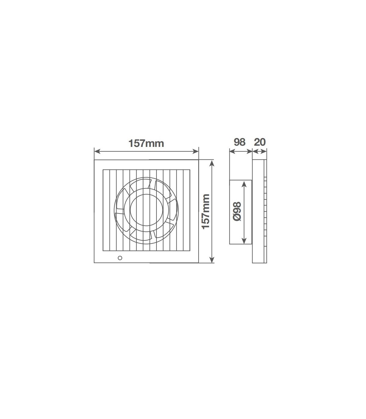 Extractor AMINA 15W Ø100mm Caudal 71M3/H 230V