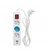 Base Múltiple 3 Tomas + USB-A + USB-C + Interruptor (3x1.5mm) 1.4m