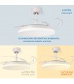 Ventilador WHITE HOOM DC 40W 2448Lm 4 Aspas CCT