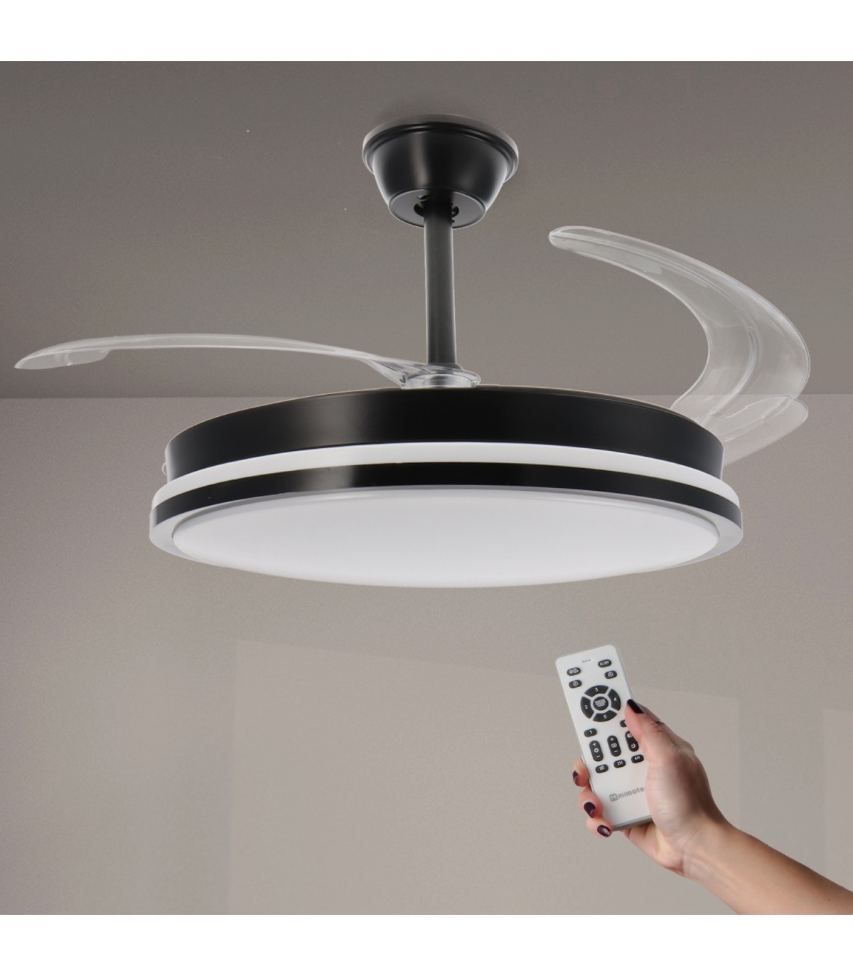 Ventilador BLACK COUNT DC 40W 2448Lm 4 Aspas CCT