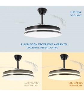 Ventilador BLACK COUNT DC 40W 2448Lm 4 Aspas CCT