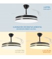 Ventilador BLACK COUNT DC 40W 2448Lm 4 Aspas CCT