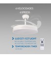 Ventilador WHITE OLGA DC 36W 4138Lm 4 Aspas CCT