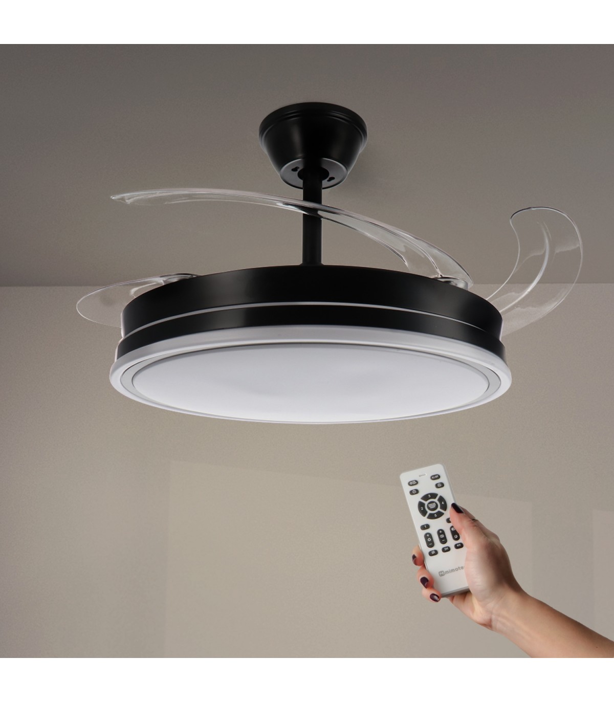 Ventilador BLACK OLGA DC 36W 4138Lm 4 Aspas CCT