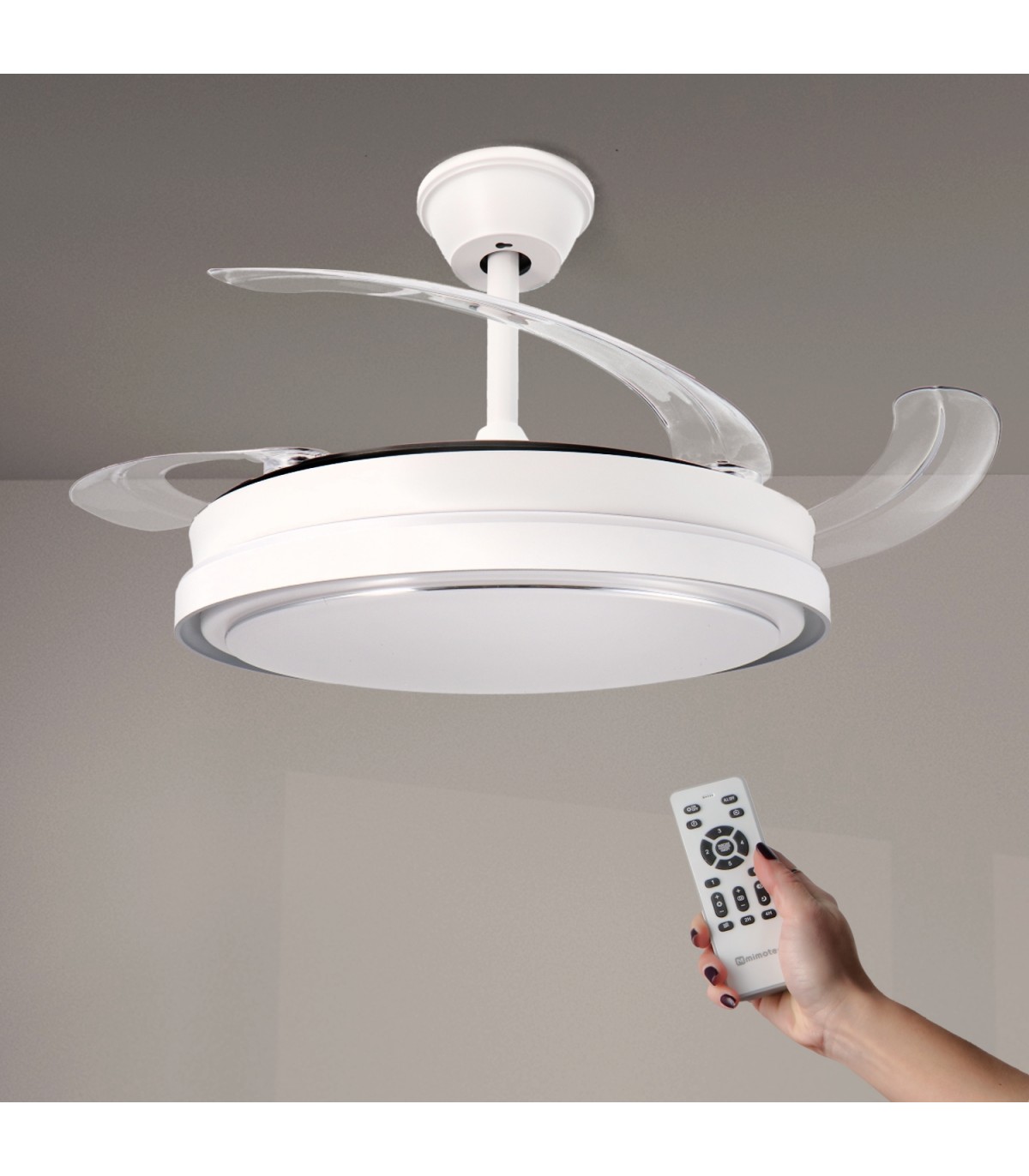 Ventilador WHITE HOOD DC 40W 2448Lm 4 Aspas CCT