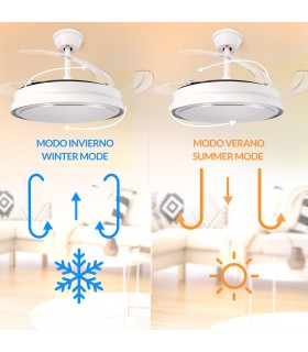 Ventilador WHITE HOOD DC 40W 2448Lm 4 Aspas CCT