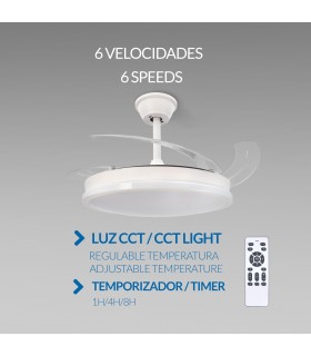 Ventilador WHITE OTAH STAR DC 40W 2448Lm 4 Aspas CCT