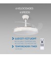 Ventilador WHITE OTAH STAR DC 40W 2448Lm 4 Aspas CCT