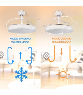 Ventilador WHITE OTAH STAR DC 40W 2448Lm 4 Aspas CCT