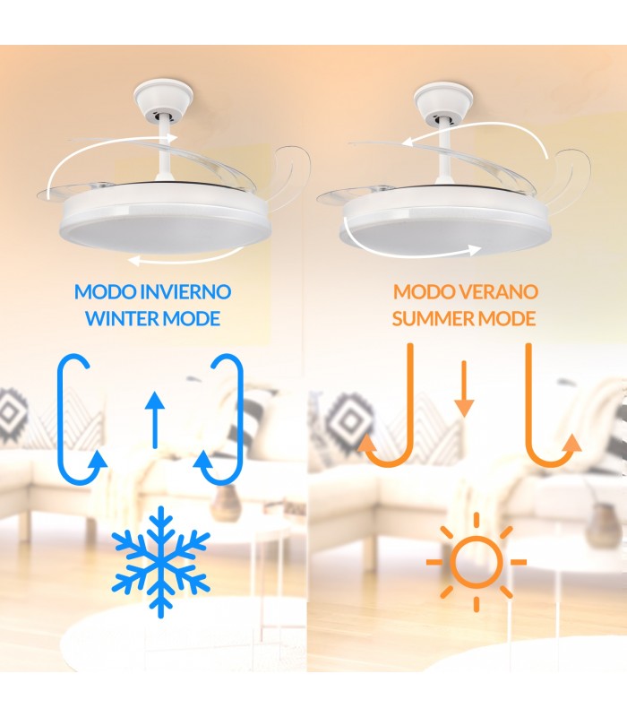 Ventilador WHITE OTAH STAR DC 40W 2448Lm 4 Aspas CCT
