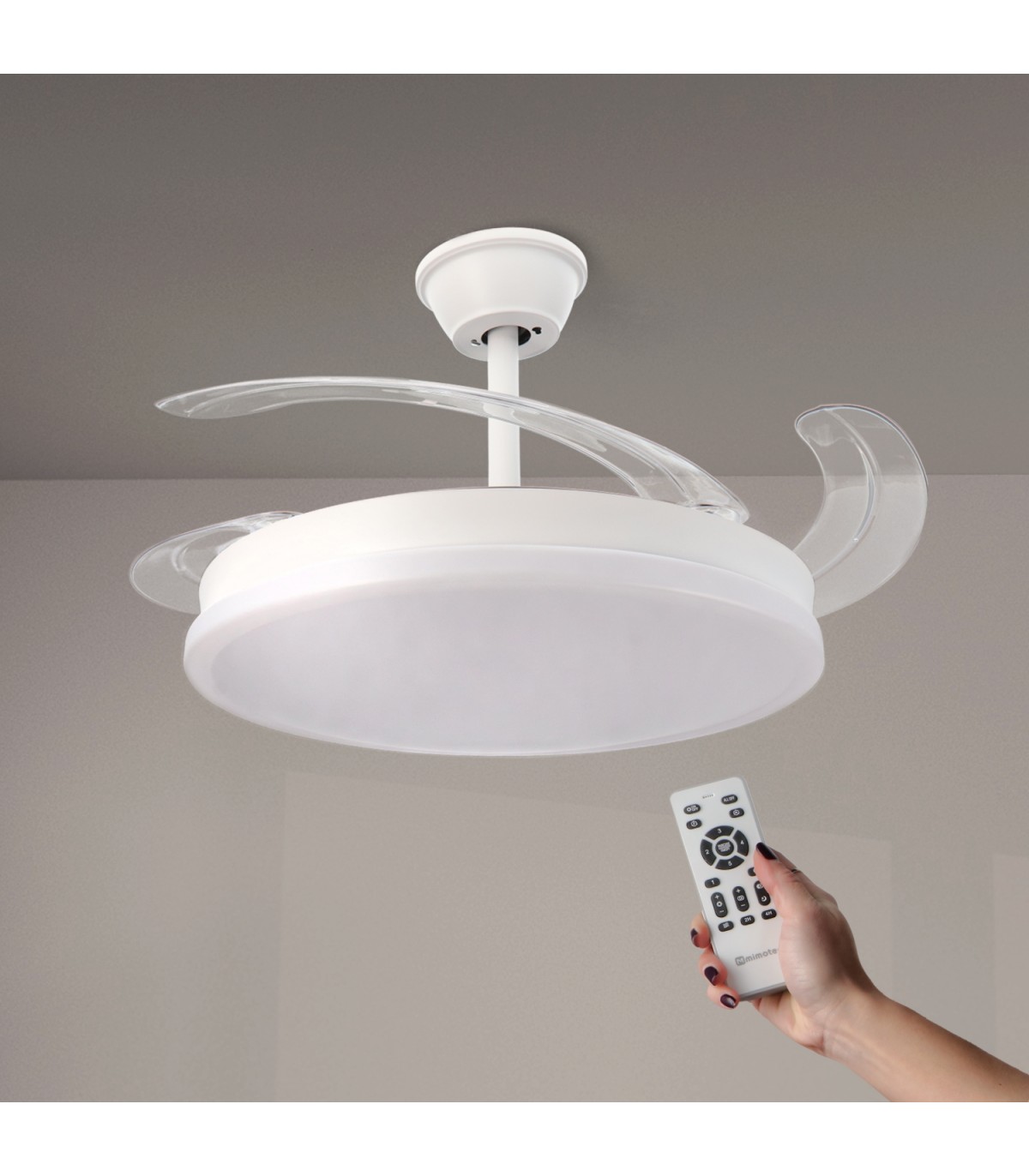 Ventilador WHITE OTAH DC 40W 2448Lm 4 Aspas CCT