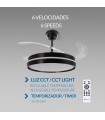 Ventilador BLACK AFAR DC 40W 2448Lm 4 Aspas CCT