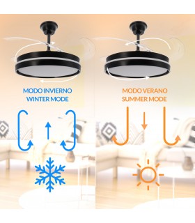 Ventilador BLACK AFAR DC 40W 2448Lm 4 Aspas CCT