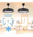 Ventilador BLACK AFAR DC 40W 2448Lm 4 Aspas CCT