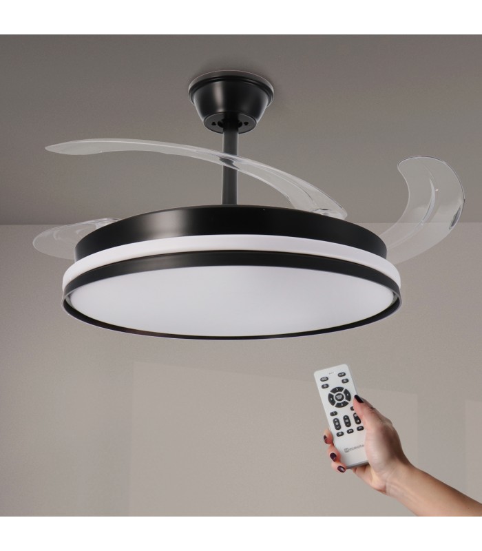 Ventilador BLACK CAMI DC 40W 2448Lm 4 Aspas CCT