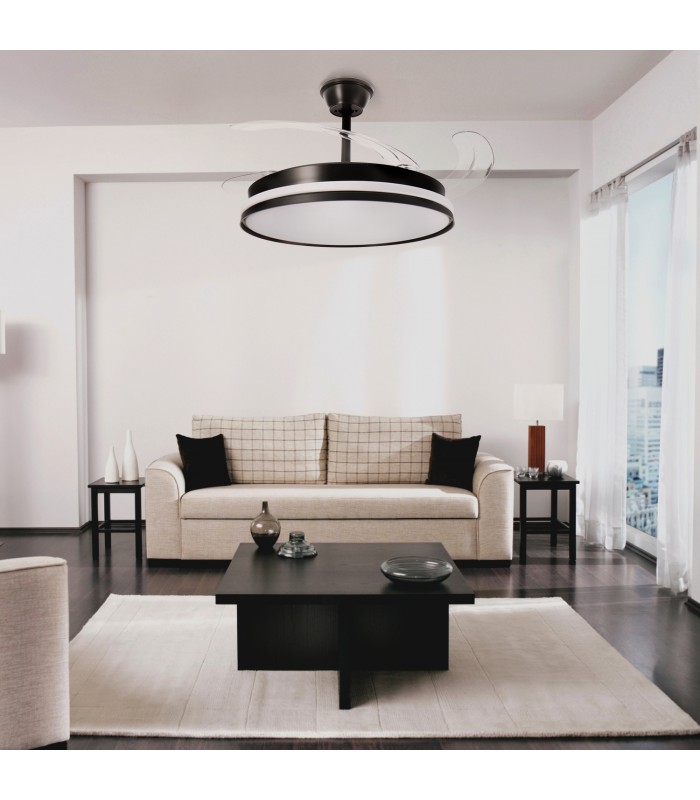 Ventilador BLACK CAMI DC 40W 2448Lm 4 Aspas CCT