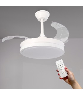 Ventilador WHITE THOR DC 24W 1920Lm 4 Aspas CCT