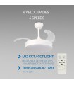 Ventilador WHITE THOR DC 24W 1920Lm 4 Aspas CCT