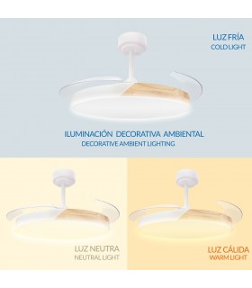 Ventilador COAL NATURE DC 36W 2400Lm 4 Aspas CCT