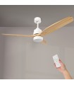 Ventilador WHITE CRAZY DC Blanco 18W 1200Lm 3 Aspas Haya CCT