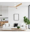 Ventilador WHITE CRAZY DC Blanco 18W 1200Lm 3 Aspas Haya CCT