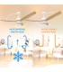 Ventilador WHITE CRAZY DC Blanco 18W 1200Lm 3 Aspas Haya CCT