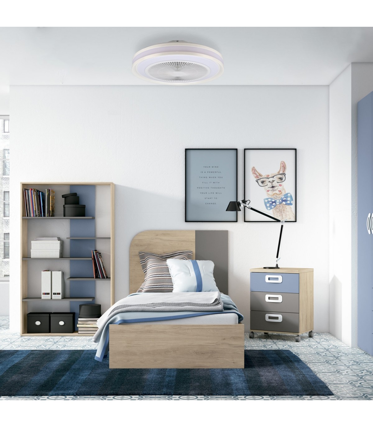 Ventilador de techo COLOURS DC 36W 2800Lm 5 Aspas Blanco RGB+CCT