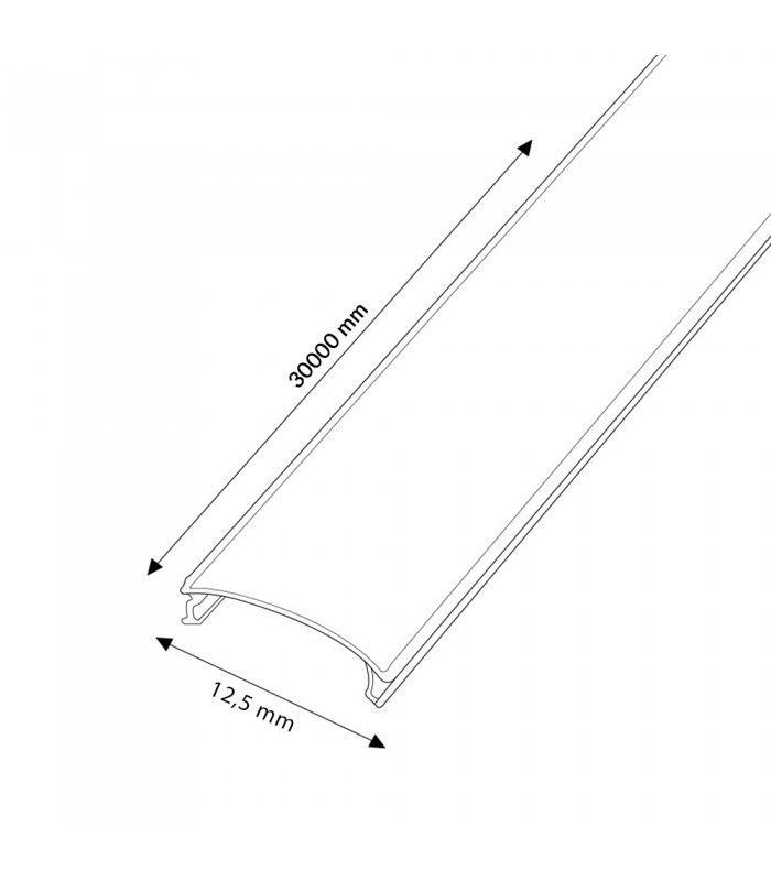 Difusor Negro Para Perfil Ancho 12.5Mm -Metro-