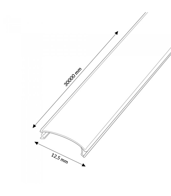 Difusor Transparente Para Perfil Ancho 12.5Mm -Metro-