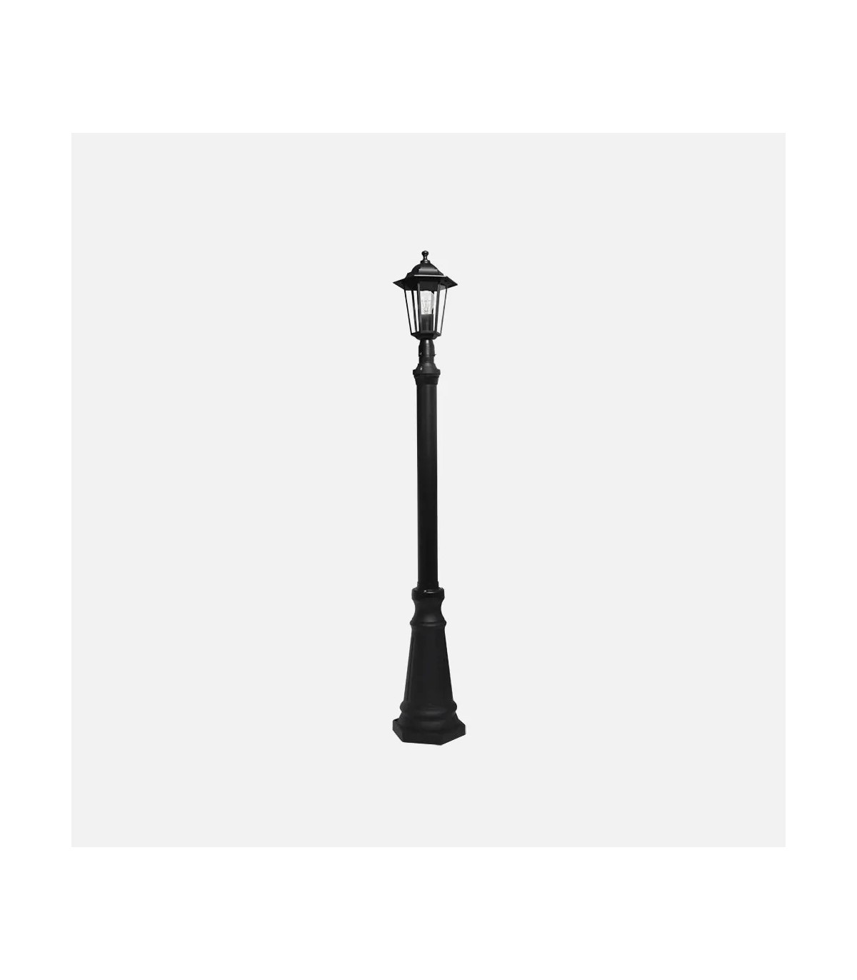 Farola Exterior Aluminio AURIGA 1xE27 Negro IP44 220x20x20Cm
