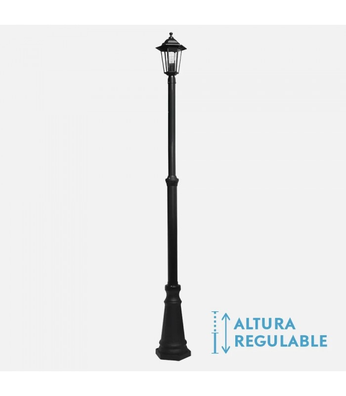 Farola Exterior Aluminio AURIGA 1xE27 Negro IP44 220x20x20Cm