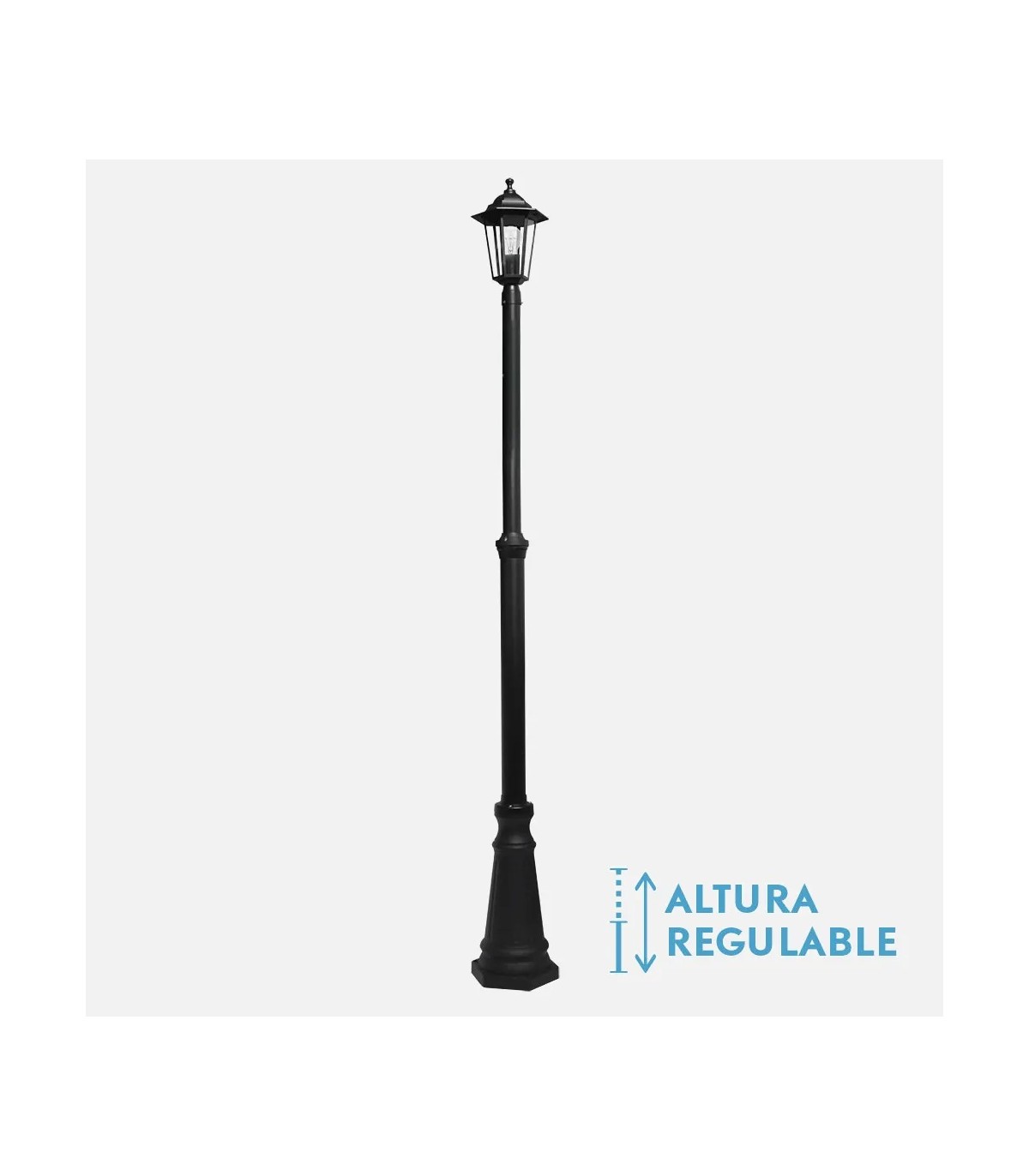 Farola Exterior Aluminio AURIGA 1xE27 Negro IP44 220x20x20Cm