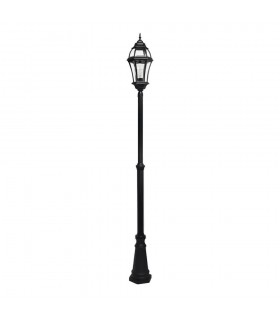 Farola Exterior Aluminio BECRUX 1xE27 Negro IP44 234x25x25Cm