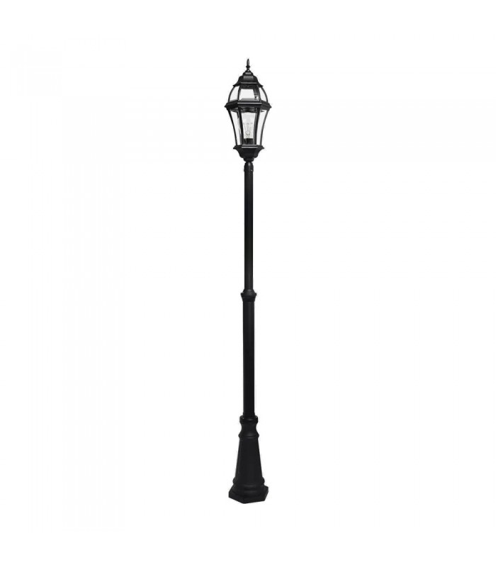 Farola Exterior Aluminio BECRUX 1xE27 Negro IP44 234x25x25Cm