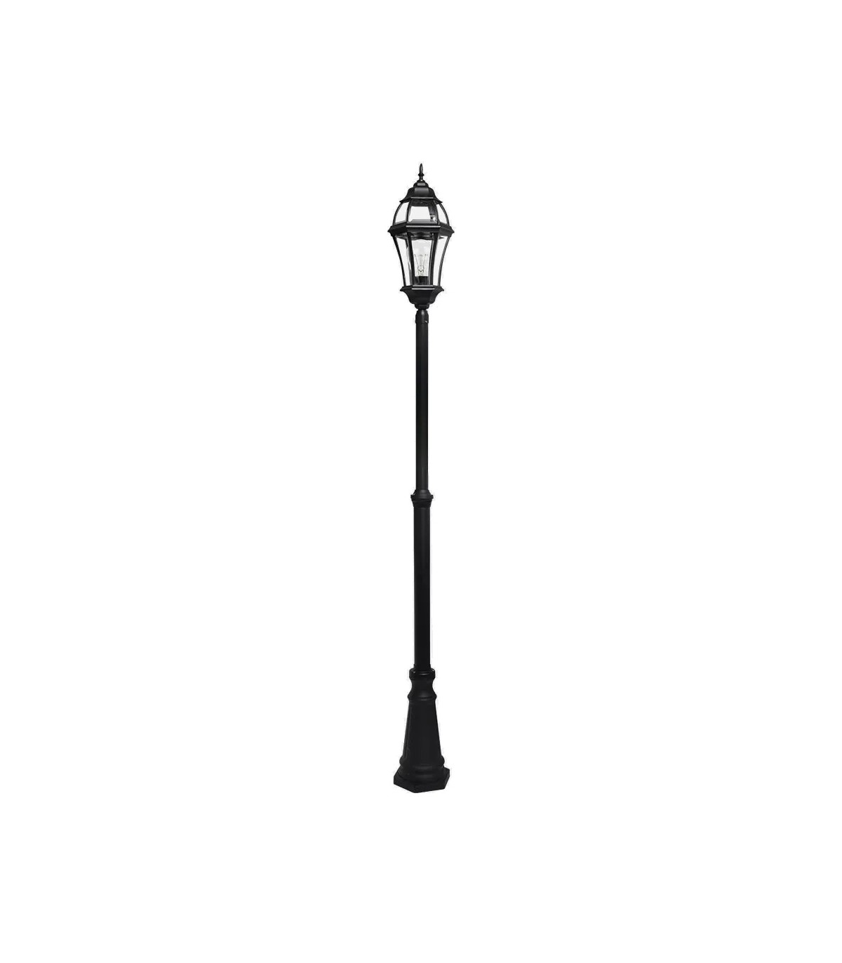 Farola Exterior Aluminio BECRUX 1xE27 Negro IP44 234x25x25Cm